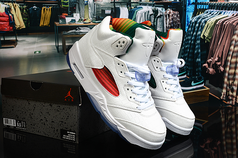 2020 Air Jordan 5 Limited White Colorful Shoes